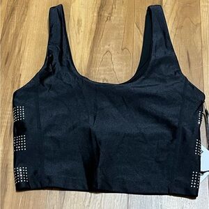 Beach Riot Sport Black Rhinestone Crop Top Sports Bra Small NWT Athleisure